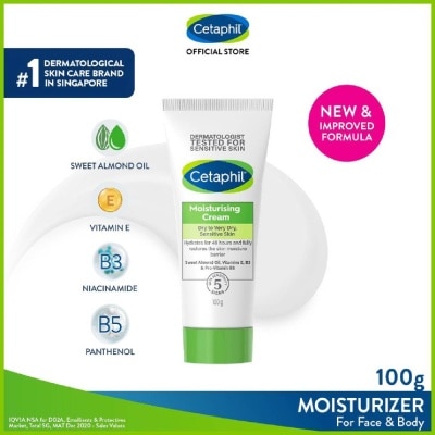 CETAPHIL Moisturizing Cream Face & Body Moisturizer (For Dry and Sensitive Skin) 100g