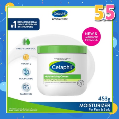 CETAPHIL Moisturizing Cream Face & Body Moisturizer (For Dry and Sensitive Skin) 453g