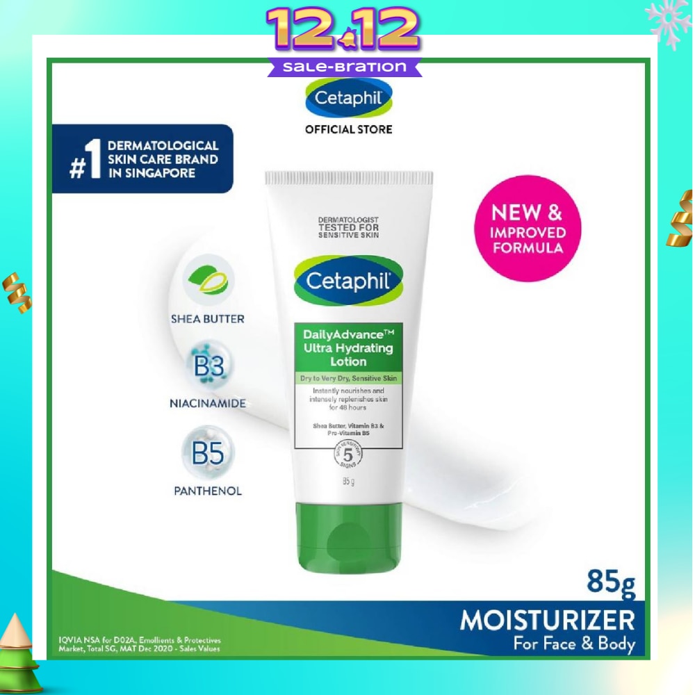 Daily Advance Ultra Hydrating Lotion Face & Body Moisturizer (For Dry and Sensitive Skin) 85g