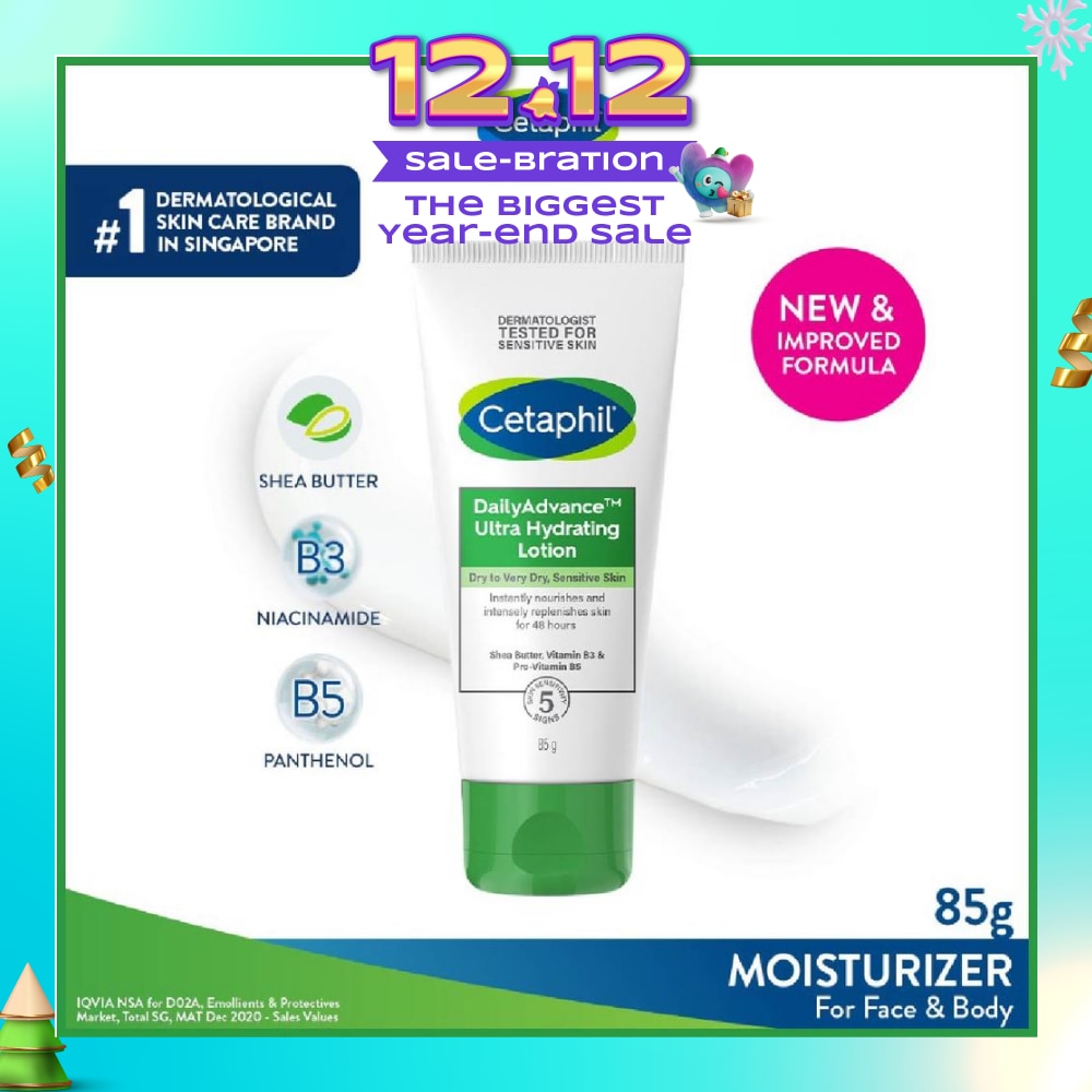 Daily Advance Ultra Hydrating Lotion Face & Body Moisturizer (For Dry and Sensitive Skin) 85g