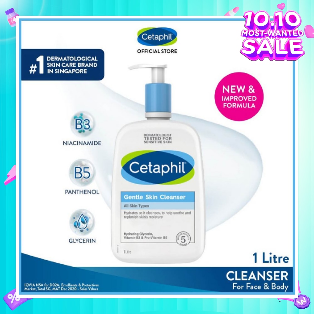 Gentle Skin Cleanser Hydrating Face & Body Wash (For All Skin Types, Sensitive Skin) 1L