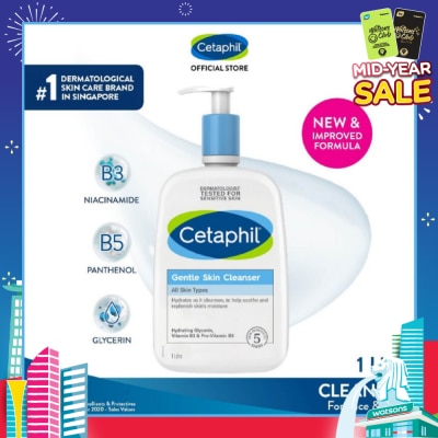 CETAPHIL Gentle Skin Cleanser Hydrating Face & Body Wash (For All Skin Types, Sensitive Skin) 1L