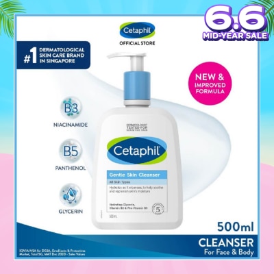 CETAPHIL Gentle Skin Cleanser Hydrating Face & Body Wash (For All Skin Types, Sensitive Skin) 500ml