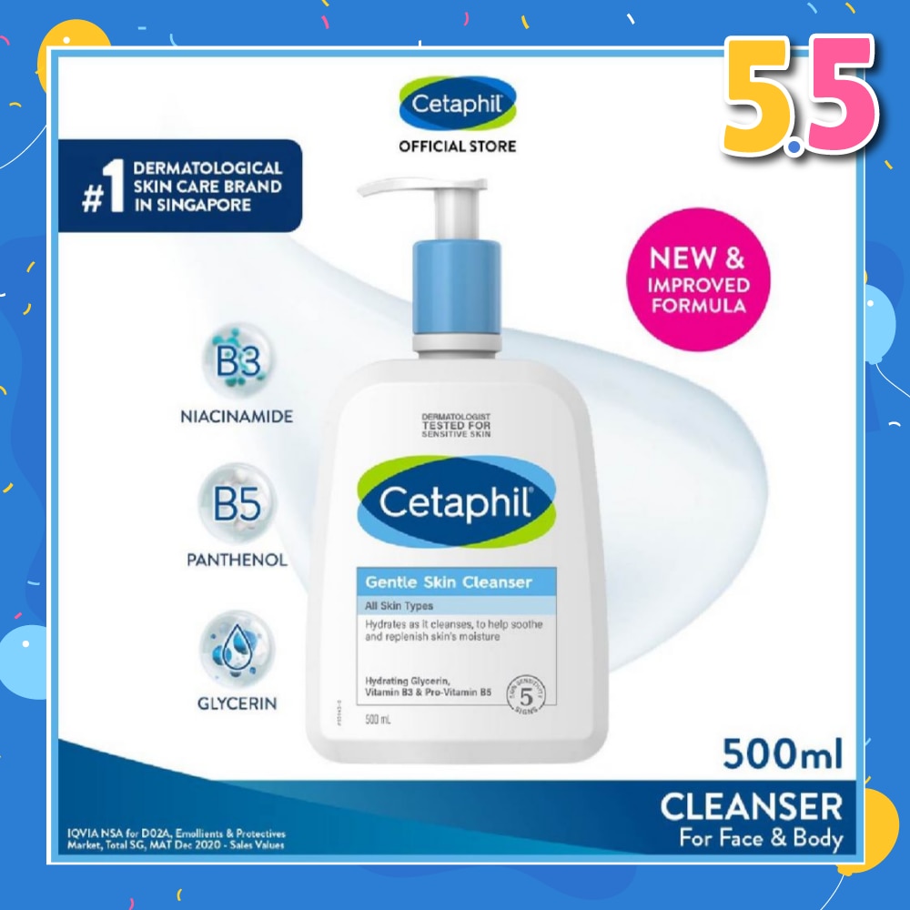 Gentle Skin Cleanser Hydrating Face & Body Wash (For All Skin Types, Sensitive Skin) 500ml