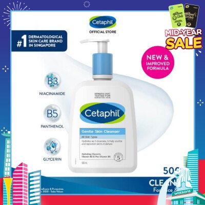 CETAPHIL Gentle Skin Cleanser Hydrating Face & Body Wash (For All Skin Types, Sensitive Skin) 500ml