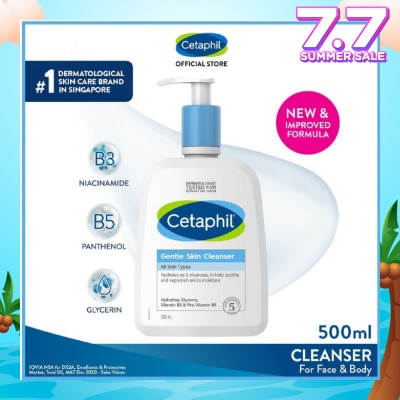 CETAPHIL Gentle Skin Cleanser Hydrating Face & Body Wash (For All Skin Types, Sensitive Skin) 500ml