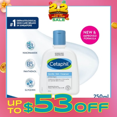 CETAPHIL Gentle Skin Cleanser Hydrating Face & Body Wash (For All Skin Types, Sensitive Skin) 250ml