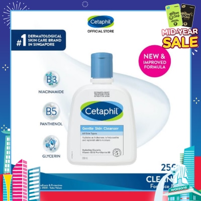 CETAPHIL Gentle Skin Cleanser Hydrating Face & Body Wash (For All Skin Types, Sensitive Skin) 250ml