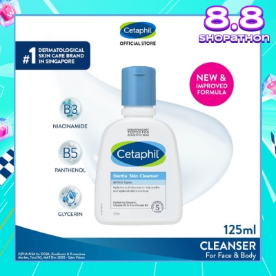 CETAPHIL Gentle Skin Cleanser Hydrating Face & Body Wash (For All Skin Types, Sensitive Skin) 125ml