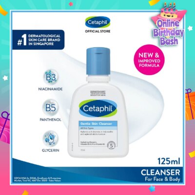 CETAPHIL Gentle Skin Cleanser Hydrating Face & Body Wash (For All Skin Types, Sensitive Skin) 125ml