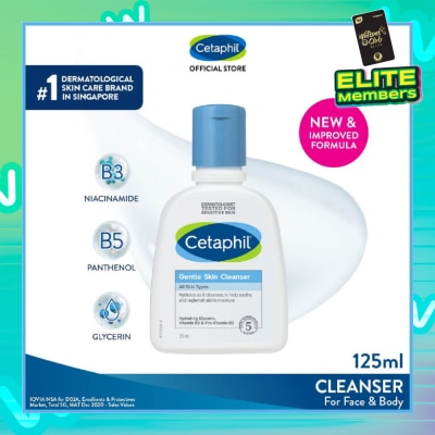 CETAPHIL Gentle Skin Cleanser Hydrating Face & Body Wash (For All Skin Types, Sensitive Skin) 125ml