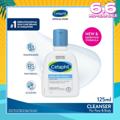 CETAPHIL Gentle Skin Cleanser Hydrating Face & Body Wash (For All Skin Types, Sensitive Skin) 125ml