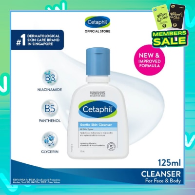 CETAPHIL Gentle Skin Cleanser Hydrating Face & Body Wash (For All Skin Types, Sensitive Skin) 125ml
