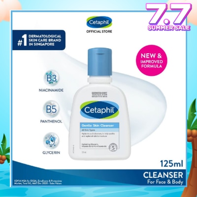 CETAPHIL Gentle Skin Cleanser Hydrating Face & Body Wash (For All Skin Types, Sensitive Skin) 125ml