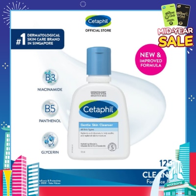 CETAPHIL Gentle Skin Cleanser Hydrating Face & Body Wash (For All Skin Types, Sensitive Skin) 125ml