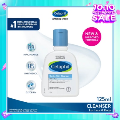 CETAPHIL Gentle Skin Cleanser Hydrating Face & Body Wash (For All Skin Types, Sensitive Skin) 125ml