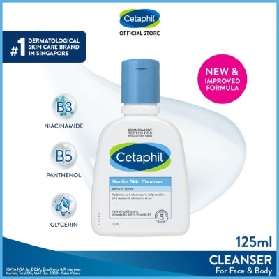 CETAPHIL Gentle Skin Cleanser Hydrating Face & Body Wash (For All Skin Types, Sensitive Skin) 125ml