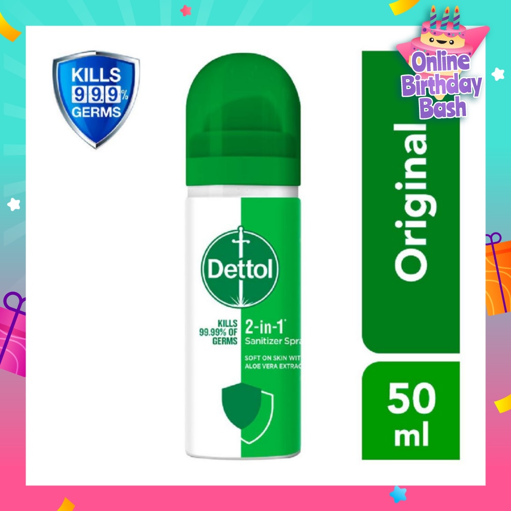 Instant Hand Sanitizer 2-in-1 Spray 50ml (Equally protects both hands and surfaces)