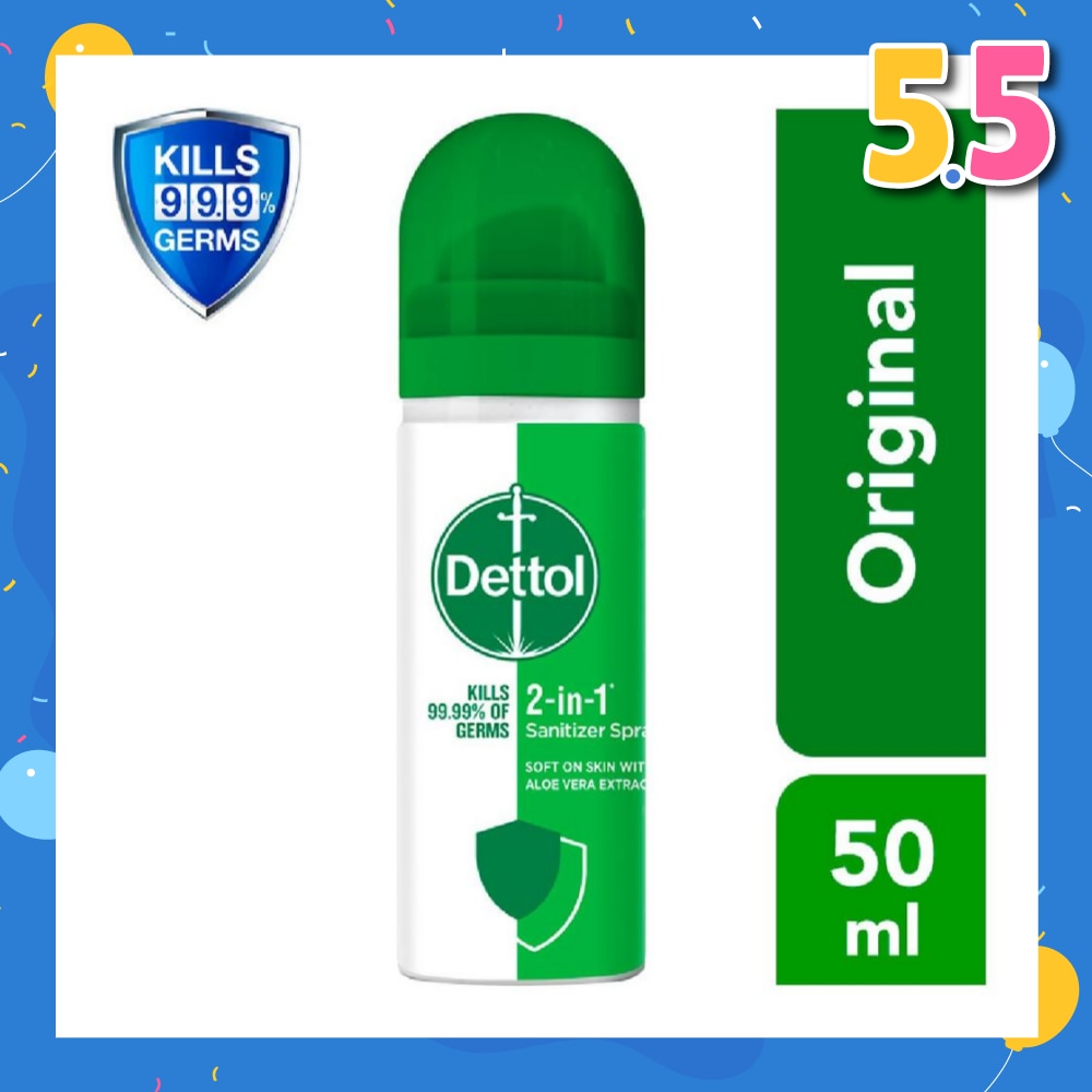 Instant Hand Sanitizer 2-in-1 Spray 50ml (Equally protects both hands and surfaces)