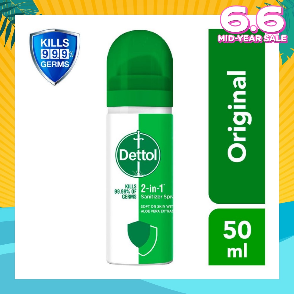 Instant Hand Sanitizer 2-in-1 Spray 50ml (Equally protects both hands and surfaces)