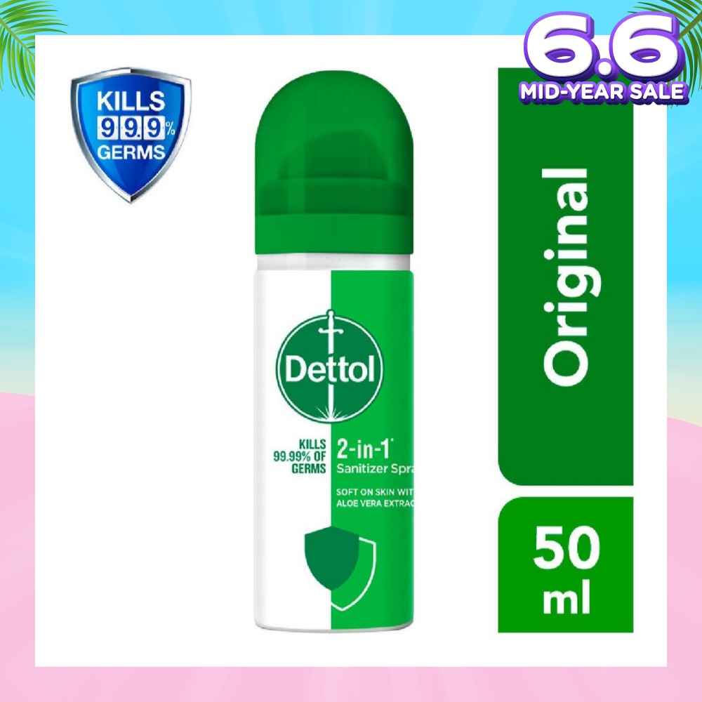 Instant Hand Sanitizer 2-in-1 Spray 50ml (Equally protects both hands and surfaces)