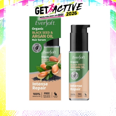EVERSOFT - 100% Organic Black Seed & Argan Oil Hair Serum (Intense Repair + Protect Against Breakage) 50ml image