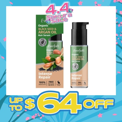 EVERSOFT - 100% Organic Black Seed & Argan Oil Hair Serum (Intense Repair + Protect Against Breakage) 50ml