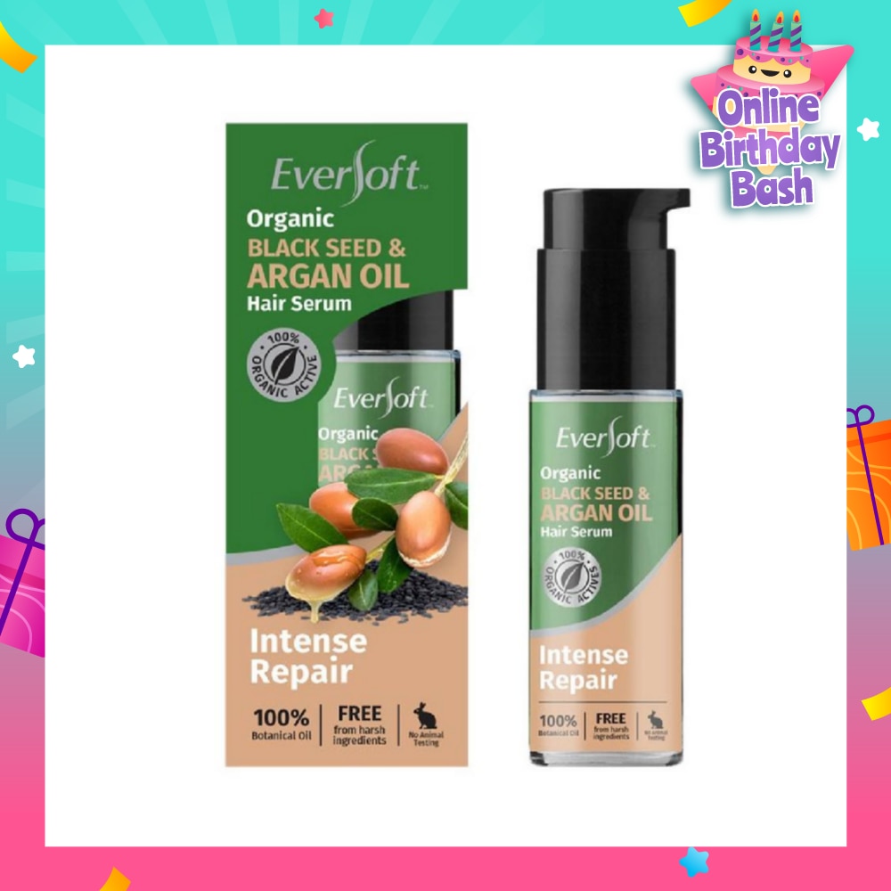 100% Organic Black Seed & Argan Oil Hair Serum (Intense Repair + Protect Against Breakage) 50ml