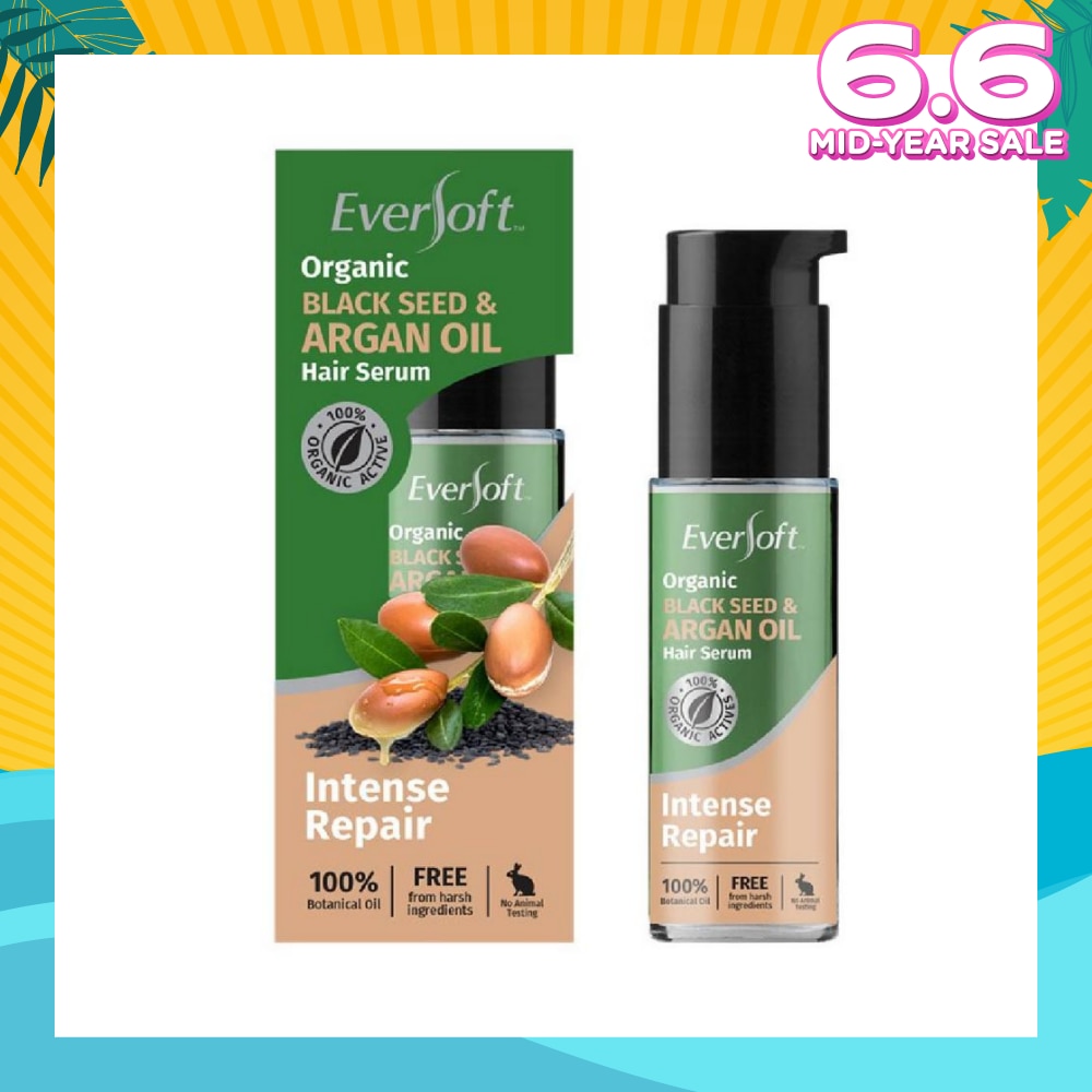 100% Organic Black Seed & Argan Oil Hair Serum (Intense Repair + Protect Against Breakage) 50ml