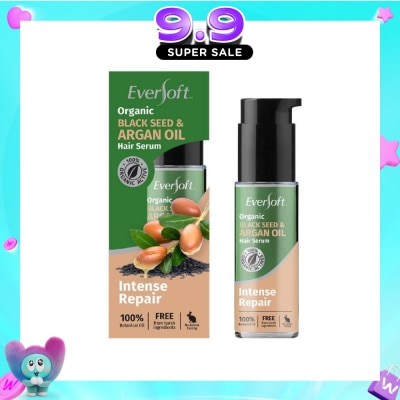 EVERSOFT - 100% Organic Black Seed & Argan Oil Hair Serum (Intense Repair + Protect Against Breakage) 50ml image