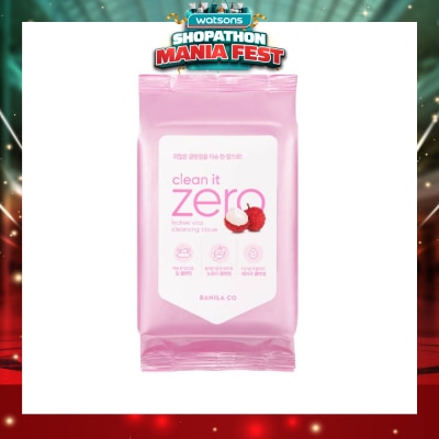BANILA CO - Clean It Zero Lychee Vita Cleansing Tissue (Hypoallergenic Cleansing Makeup Wipes) 30s