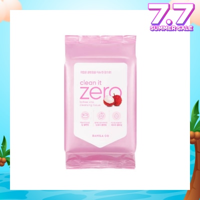 BANILA CO Clean It Zero Lychee Vita Cleansing Tissue (Hypoallergenic Cleansing Makeup Wipes) 30s