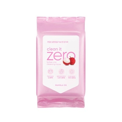 BANILA CO Clean It Zero Lychee Vita Cleansing Tissue (Hypoallergenic Cleansing Makeup Wipes) 30s