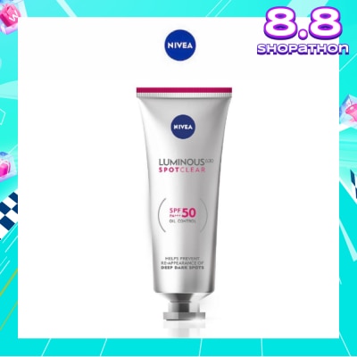 NIVEA Luminous630 Spotclear Spot Protect SPF50 PA+++ (Brightens & Moisturizes Skin + Prevent Re-Appearance Of Deep Dark Spots) 40ml