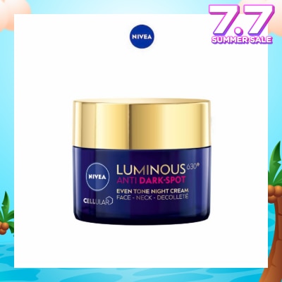 NIVEA Luminous630 Antidark-Spot Even Tone Night Cream (Reduce Dark Spots + Regenerates & Strengthen Skin) 50ml