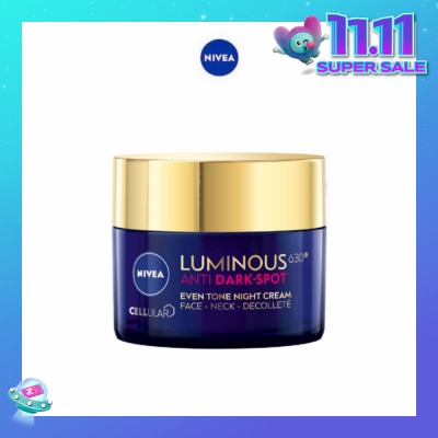 NIVEA Luminous630 Antidark-Spot Even Tone Night Cream (Reduce Dark Spots + Regenerates & Strengthen Skin) 50ml