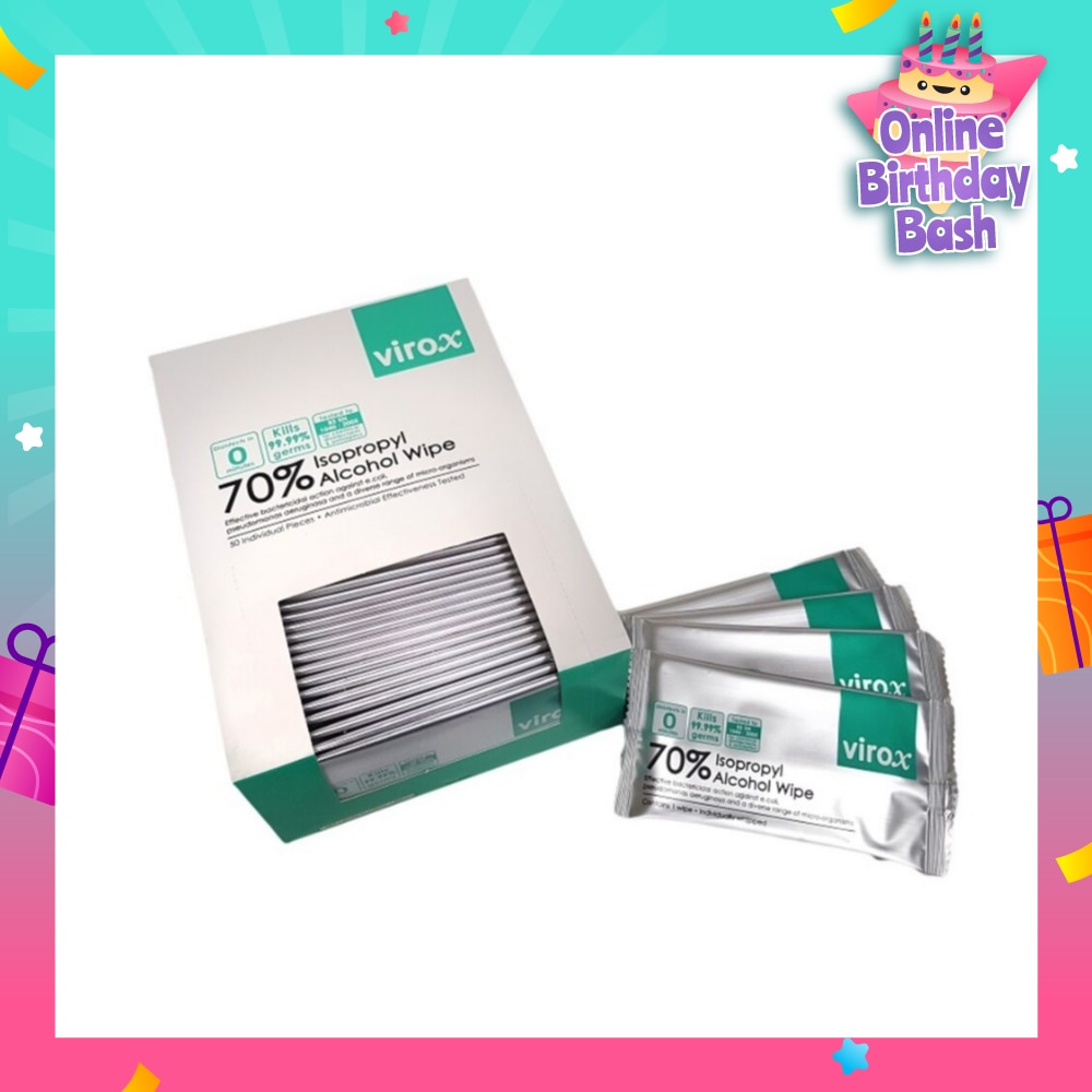 Alcohol 70% Individual Wipes (Virox) 50's
