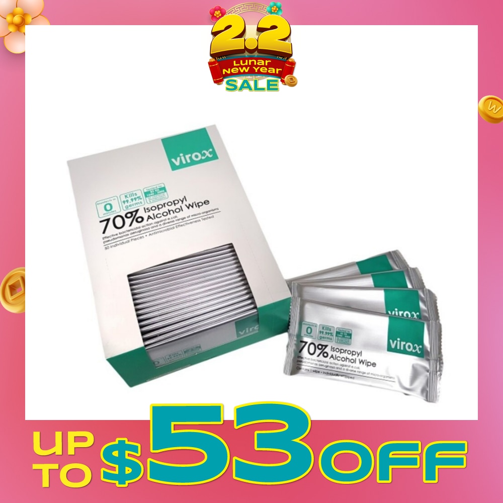 Alcohol 70% Individual Wipes (Virox) 50's