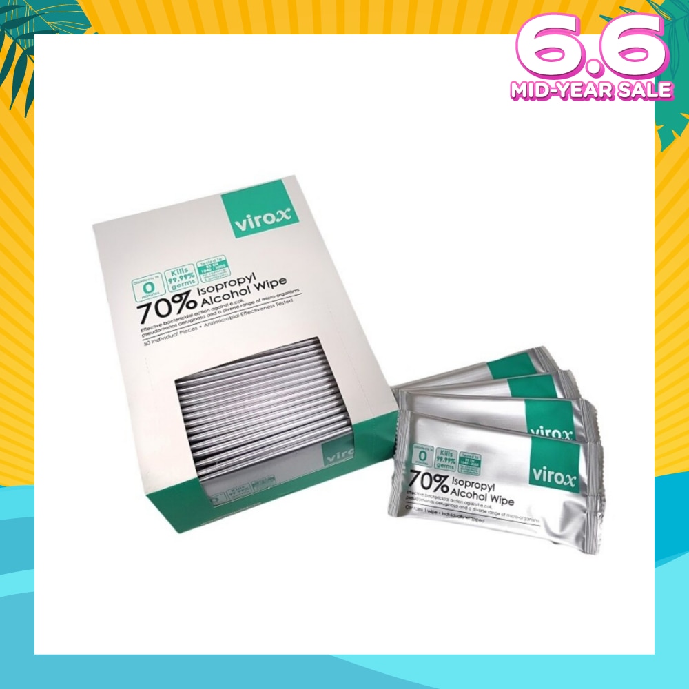 Alcohol 70% Individual Wipes (Virox) 50's