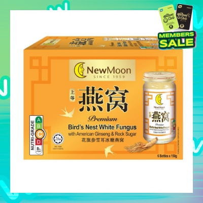 NEW MOON Bird Nest White Fungus With American Ginseng & Rock Sugar (Marine Collagen) 150g x 6s