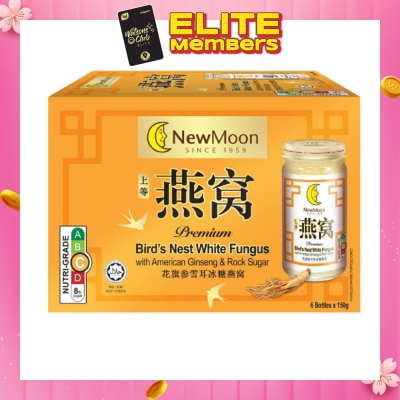 NEW MOON Bird's Nest White Fungus with American Ginseng and Rock Sugar 150g x 6