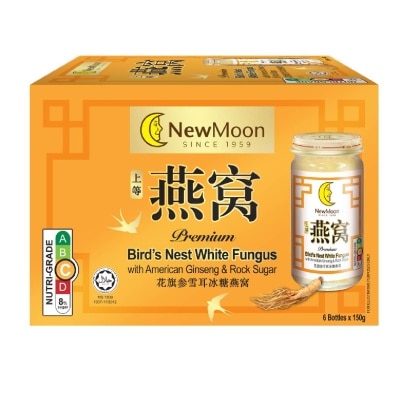 NEW MOON Bird Nest White Fungus With American Ginseng & Rock Sugar (Marine Collagen) 150g x 6s