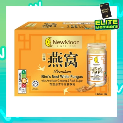 NEW MOON Bird Nest White Fungus With American Ginseng & Rock Sugar (Marine Collagen) 150g x 6s
