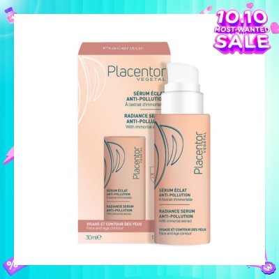 PLACENTOR VEGETAL Radiance Serum Anti-Pollution (Contains Immortal Extract + For Face & Eye Usage) 30ml (Expiry: Mar`2026)