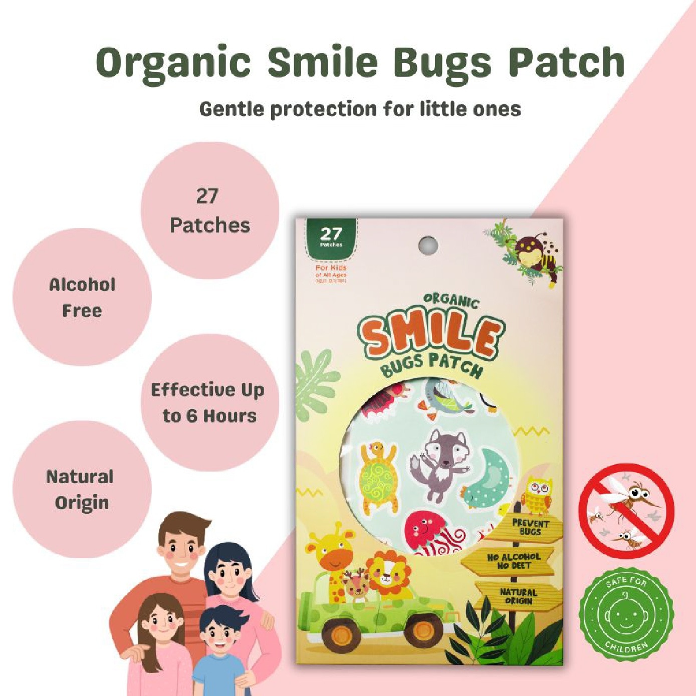 Organic Bugs Repellent Patch (Chemical Free Safe for Babies) 27s