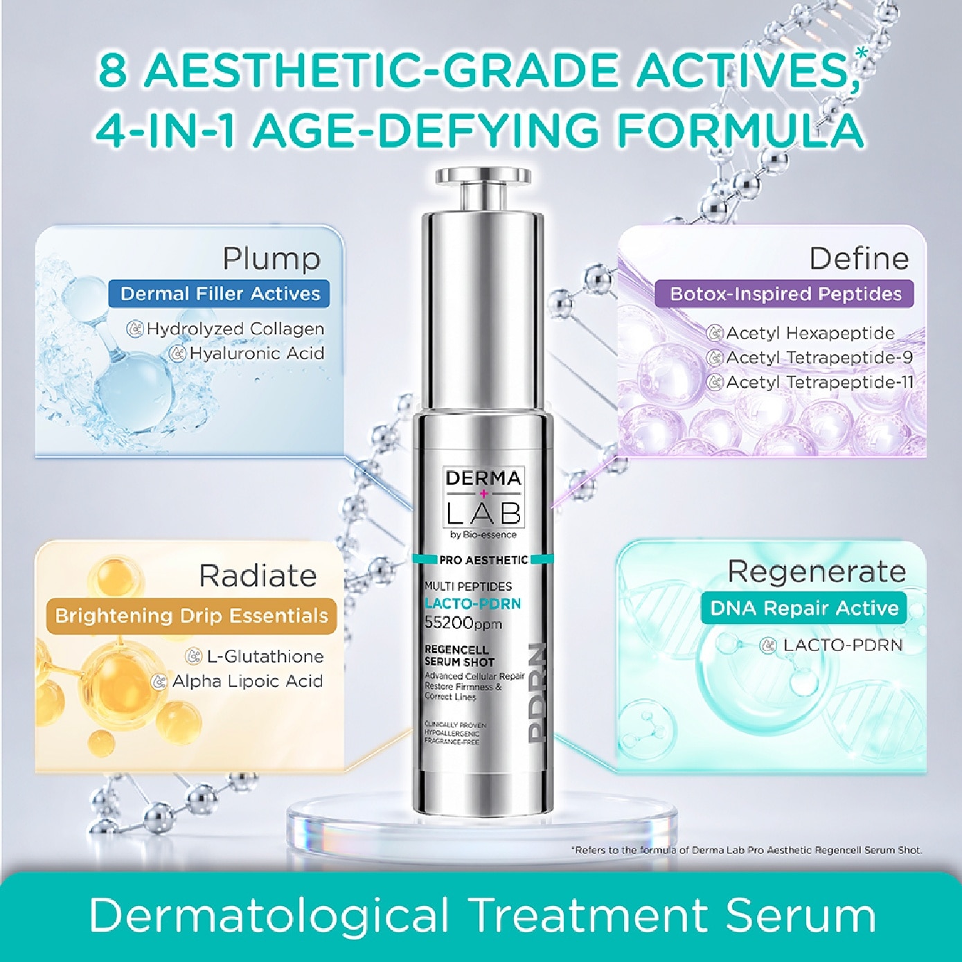 Pro Aesthetic Multi Peptides Lacto-PDRN 55200ppm Regencell Serum Shot 30ml image