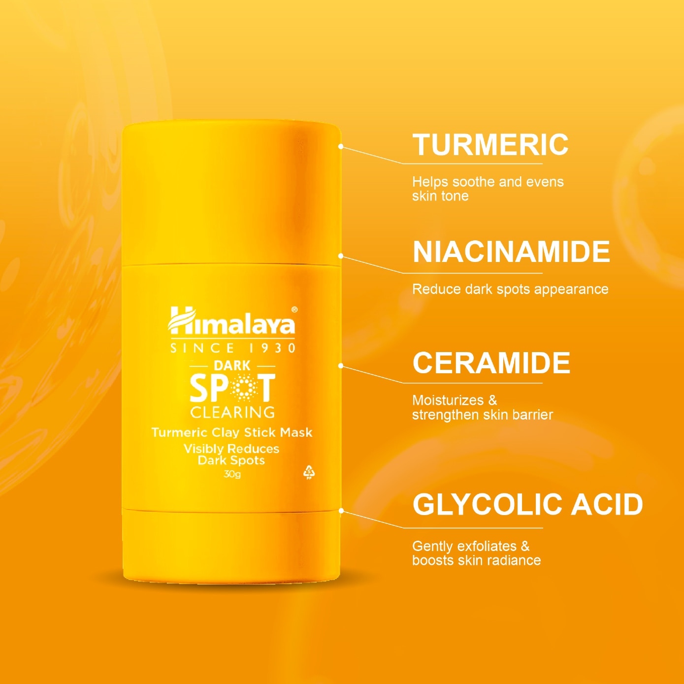 Dark Spot Clearing Turmeric Clay Stick Mask 30g