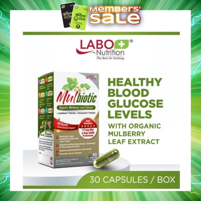 LABO NUTRITION - Mulbiotic Dietary Supplement Capsule (with Probiotic And Prebiotic, For Healthy Blood Sugar, Diabetes, Weight, Appetite) 90s