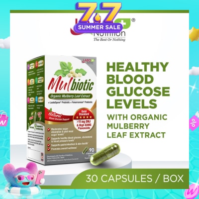 LABO NUTRITION - Mulbiotic Dietary Supplement Capsule (with Probiotic And Prebiotic, For Healthy Blood Sugar, Diabetes, Weight, Appetite) 90s