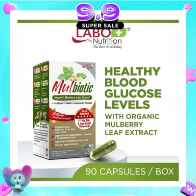 LABO NUTRITION - Mulbiotic Mulberry Leaf DNJ with Probiotic Prebiotic Capsule (Blood Sugar, Diabetes, Weight, & Appetite) 90s image
